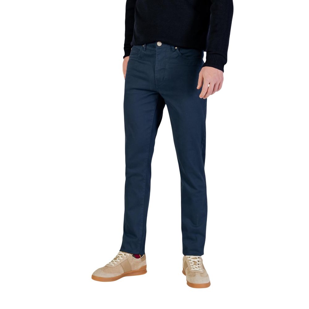 Borghese Blue Cotton Skinny Pants Borghese