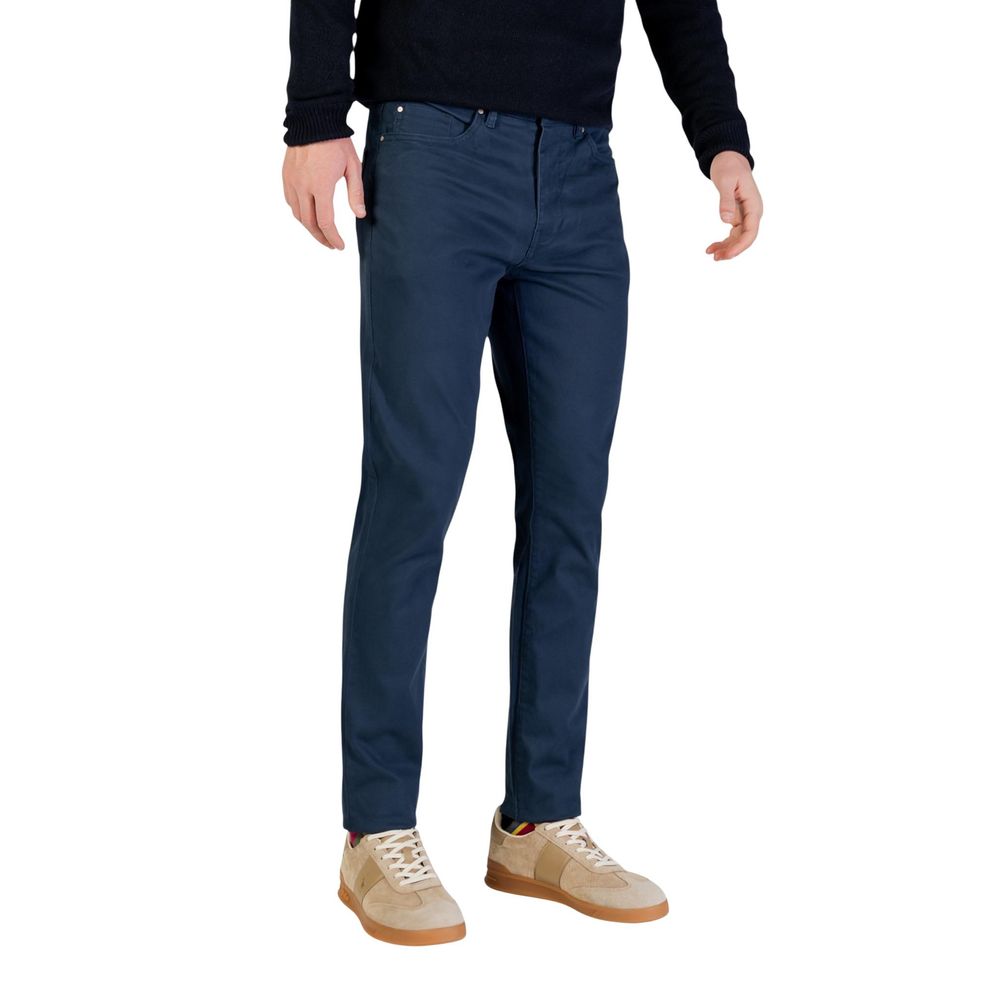 Borghese Blue Cotton Skinny Pants Borghese