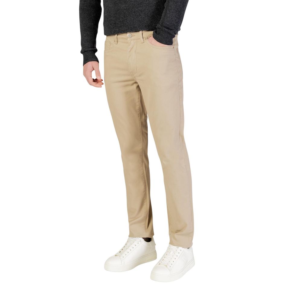 Borghese Beige Cotton Skinny Pants Borghese