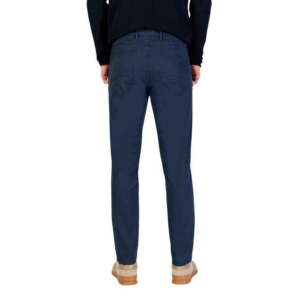 Borghese Blue Cotton Skinny Pants Borghese