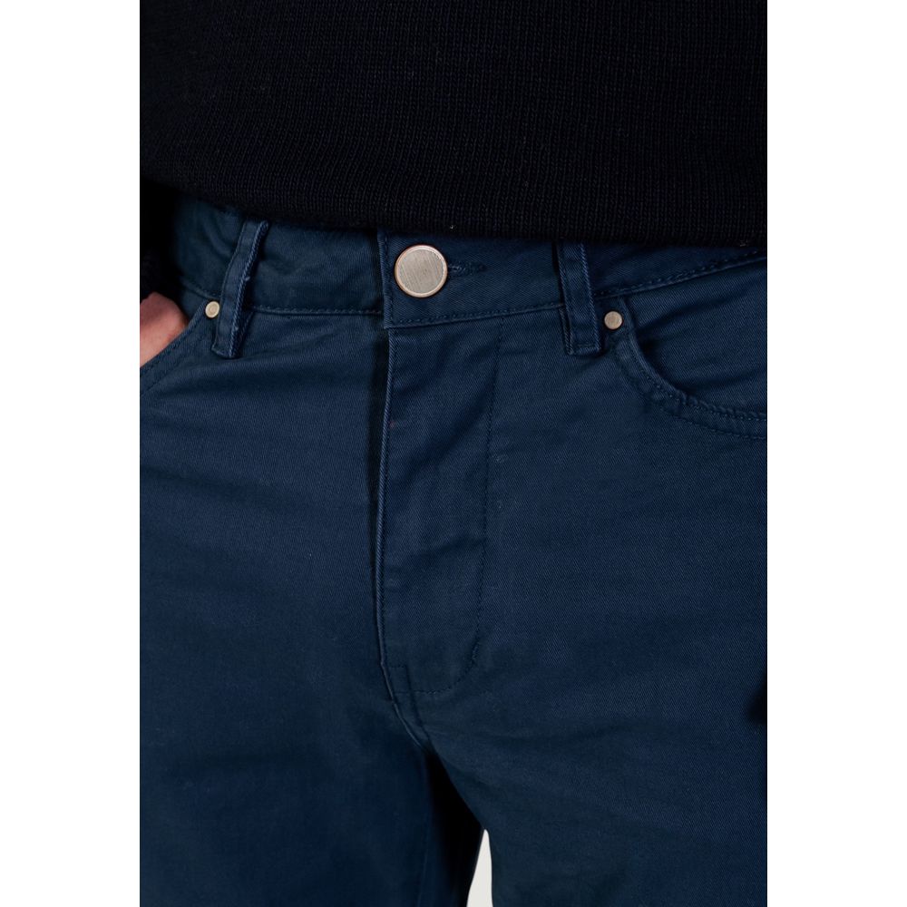 Borghese Blue Cotton Skinny Pants Borghese