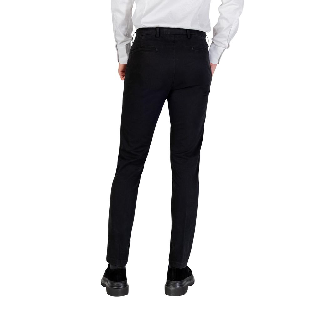 Borghese Black Cotton Skinny Pants Borghese
