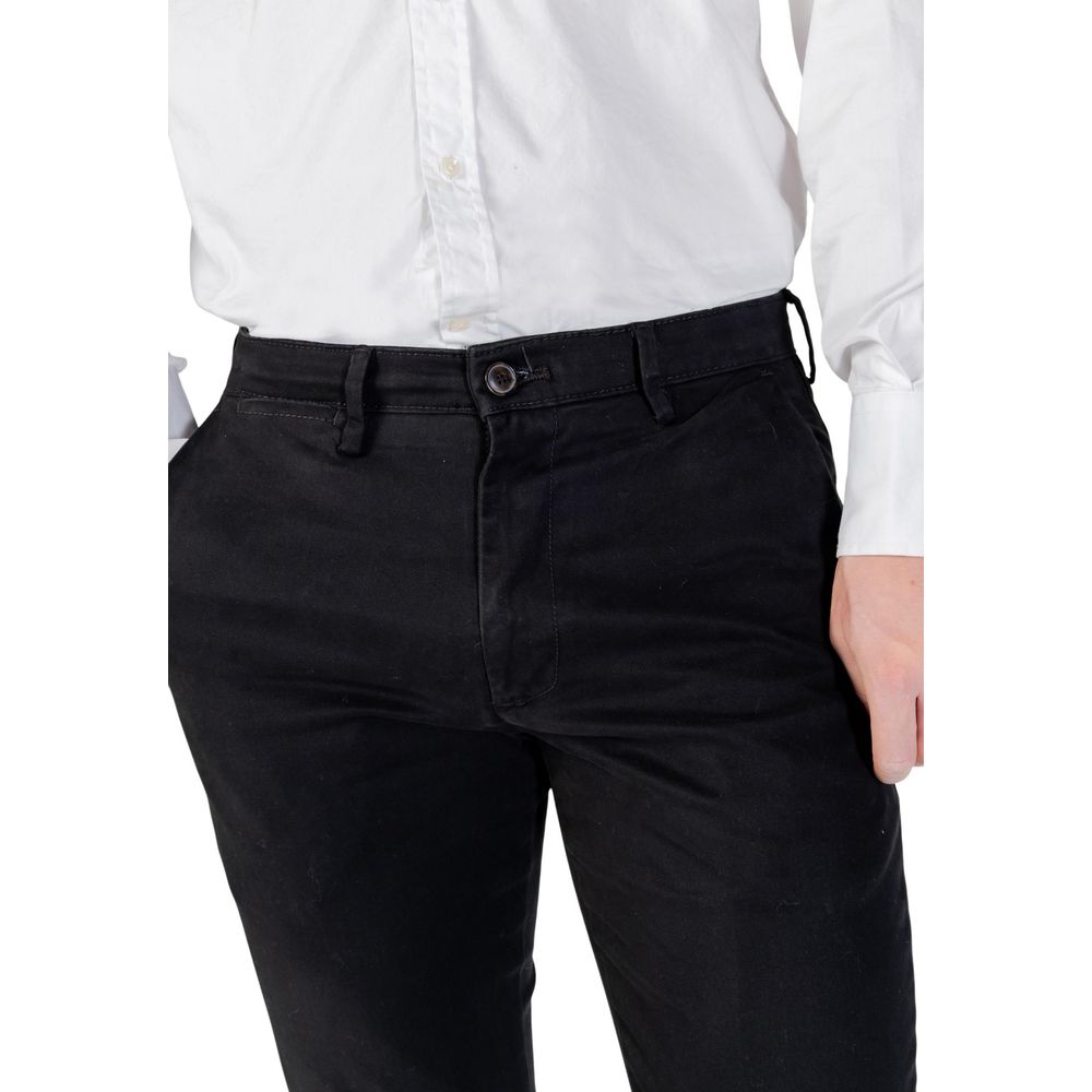 Borghese Black Cotton Skinny Pants Borghese