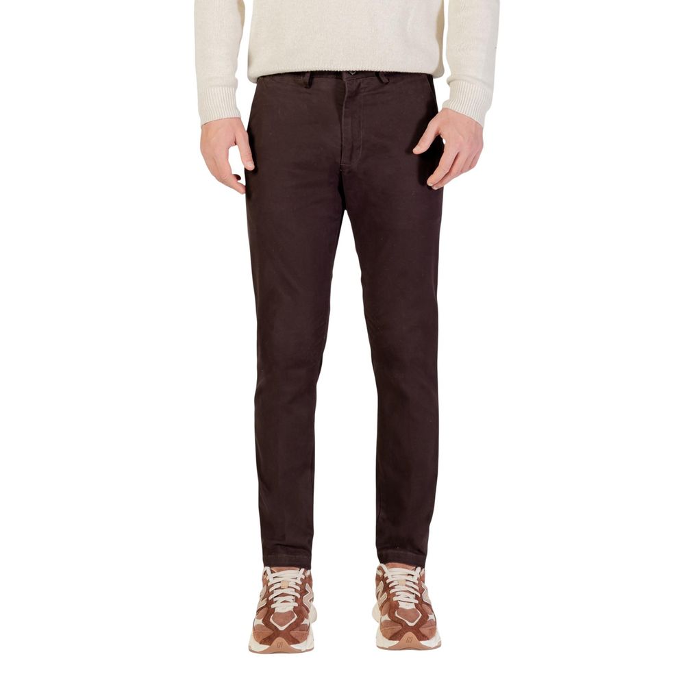 Borghese Brown Cotton Skinny Pants Borghese