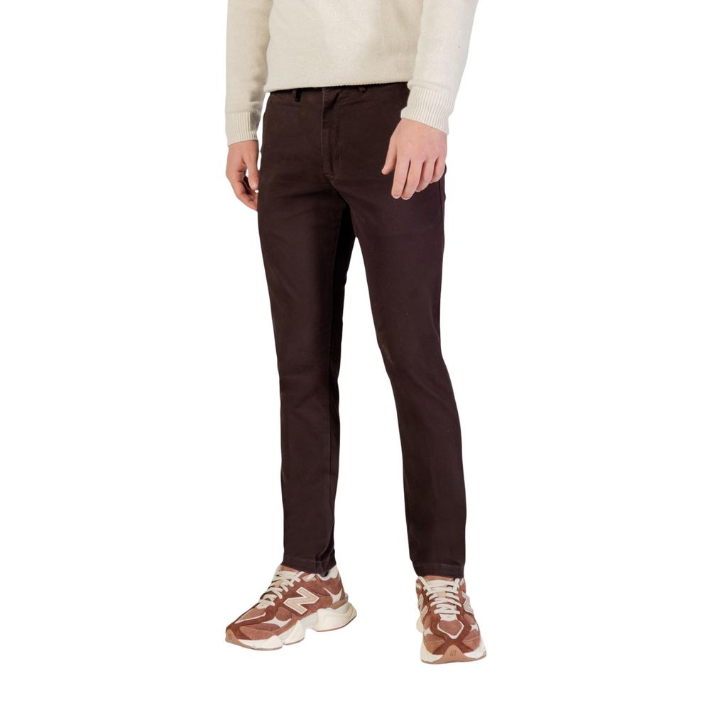 Borghese Brown Cotton Skinny Pants Borghese