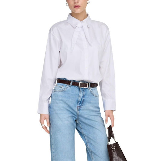 Jacqueline De Yong White Cotton Blouse Jacqueline De Yong