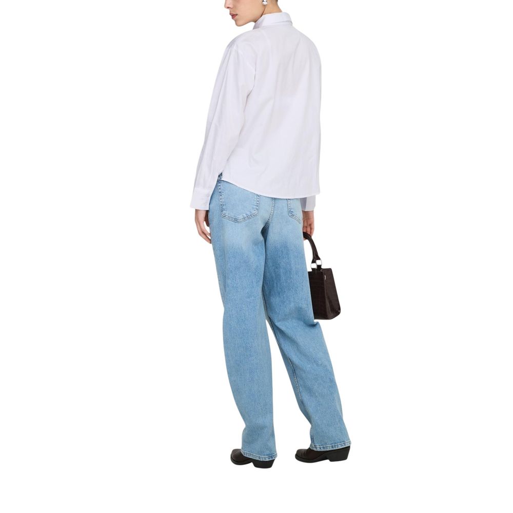 Jacqueline De Yong White Cotton Blouse Jacqueline De Yong