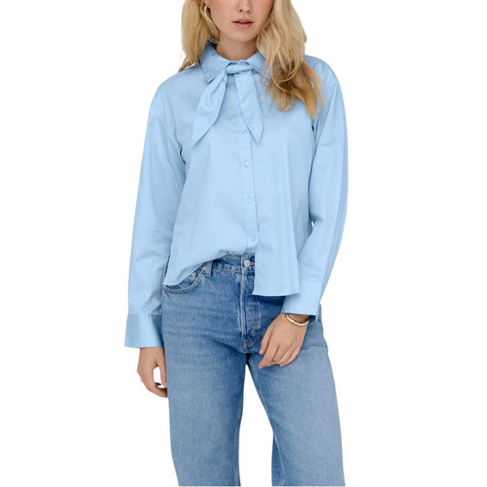 Jacqueline De Yong Blue Cotton Blouse Jacqueline De Yong