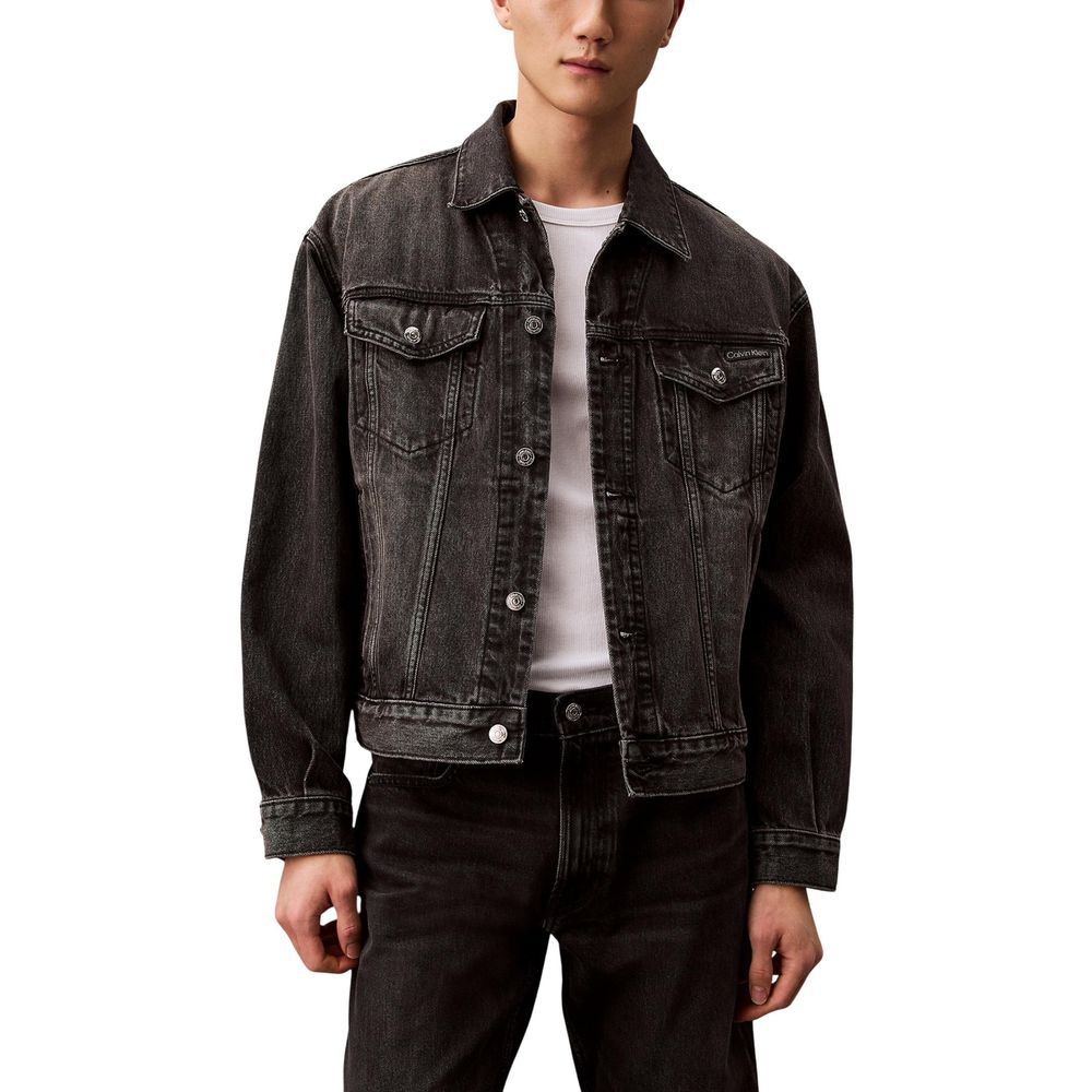 Calvin Klein Jeans Black Cotton Denim Jacket Calvin Klein Jeans