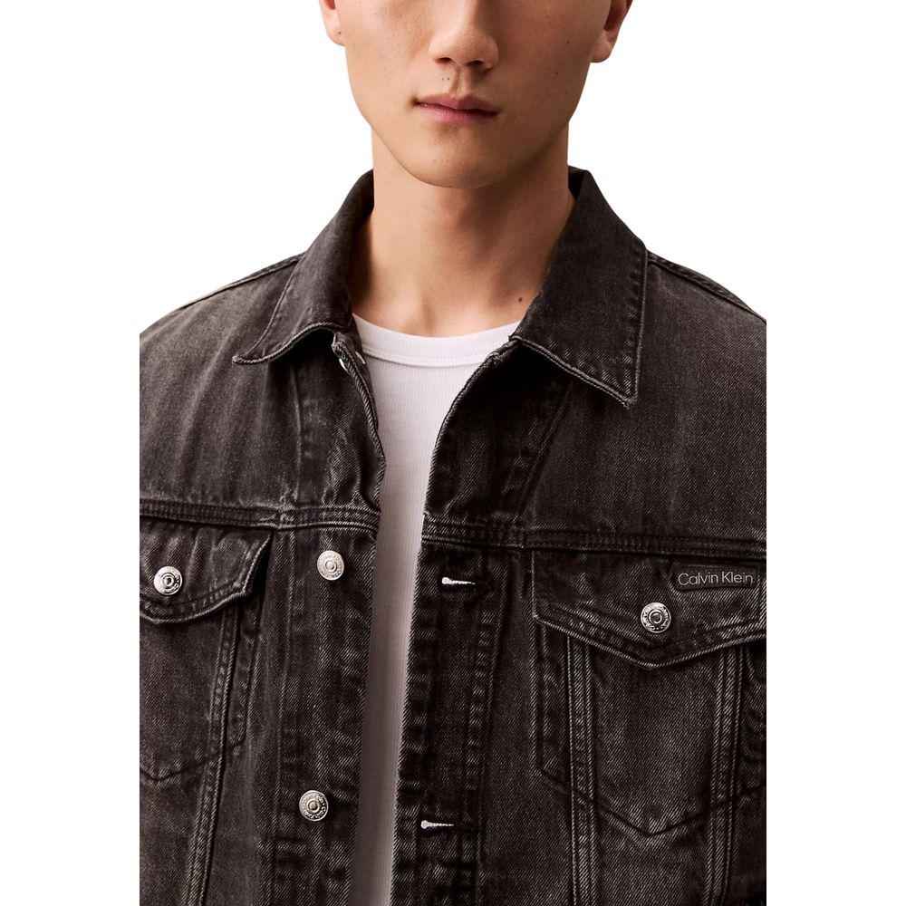 Calvin Klein Jeans Black Cotton Denim Jacket Calvin Klein Jeans