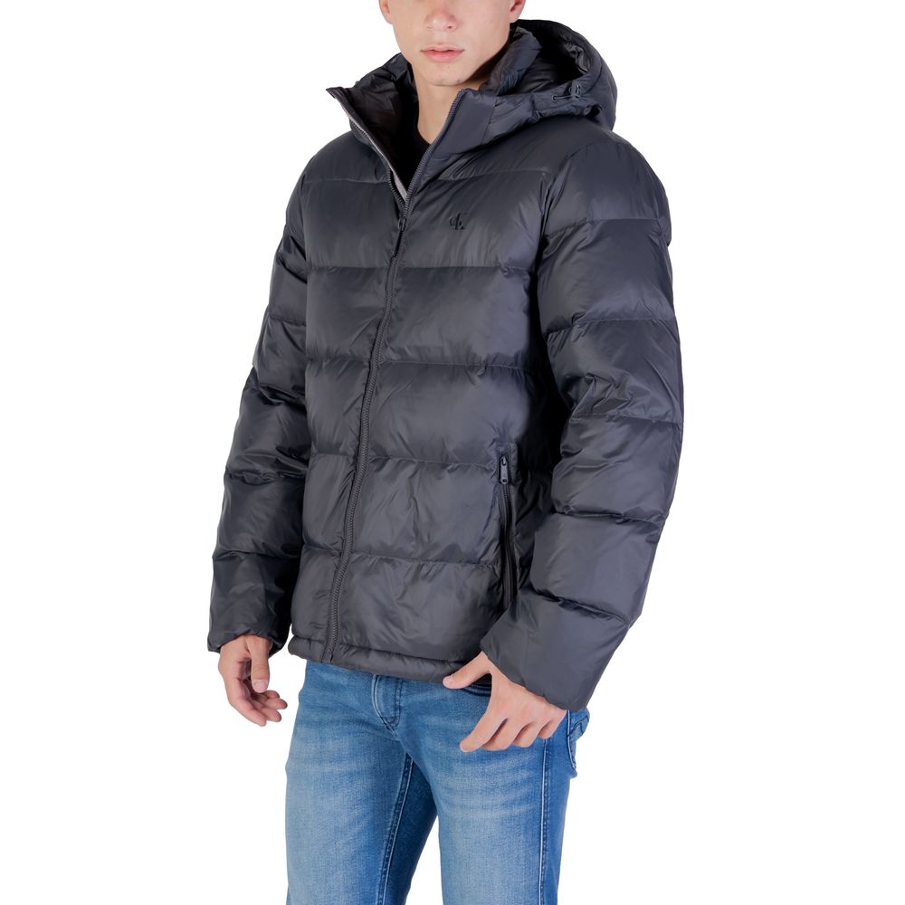 Calvin Klein Jeans Gray Polyamide Coat Calvin Klein Jeans