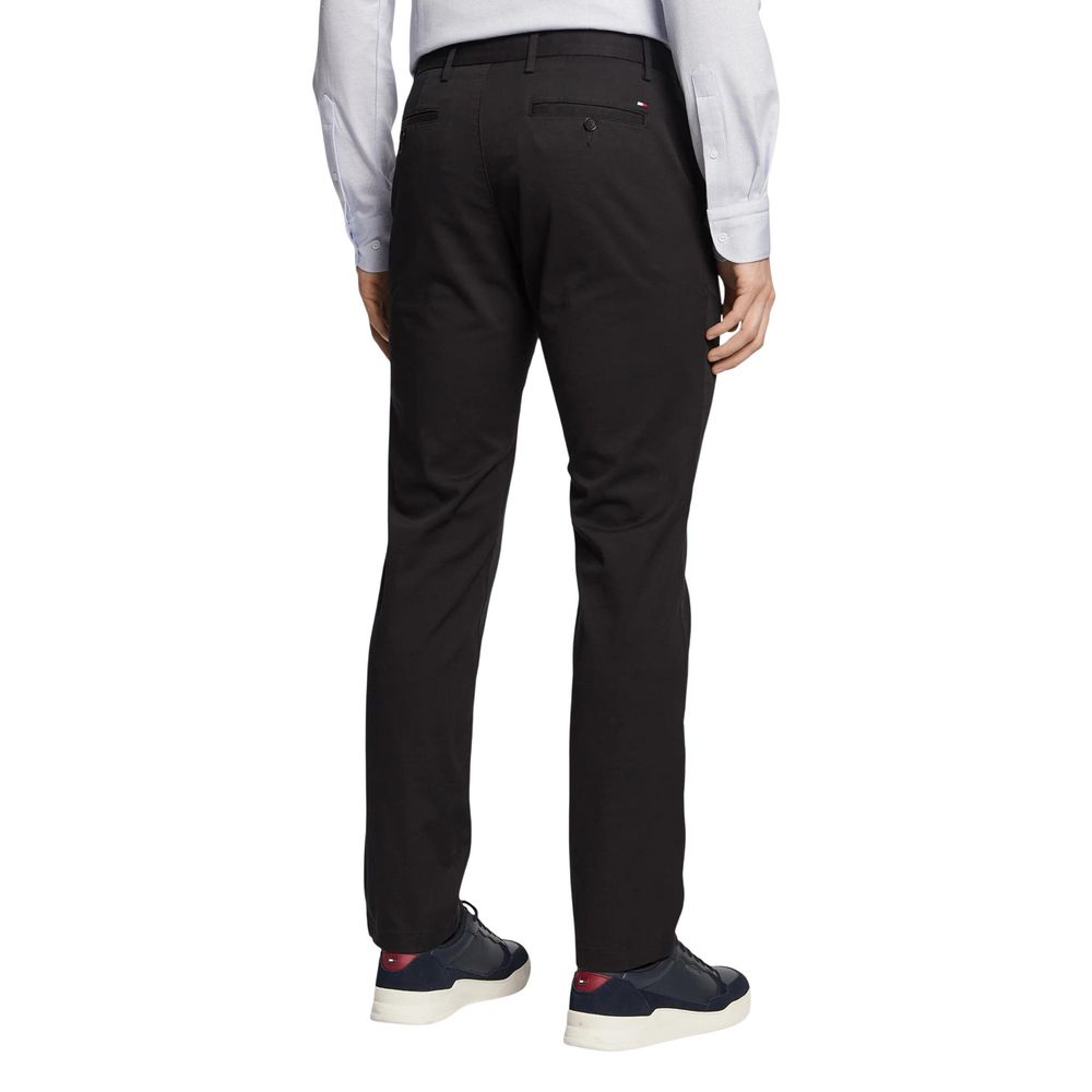 Tommy Hilfiger Black Recycled Cotton Casual Pants Tommy Hilfiger