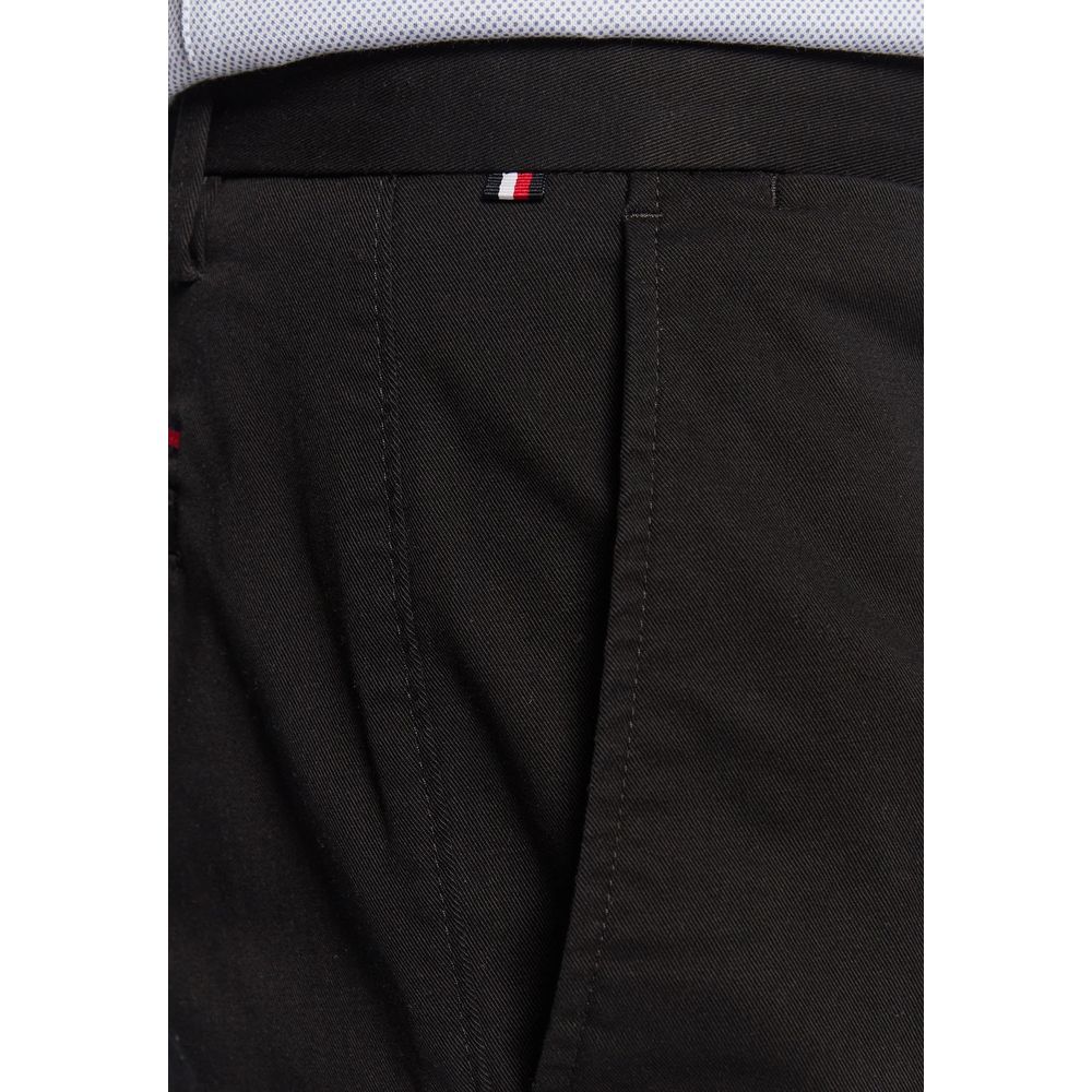 Tommy Hilfiger Black Recycled Cotton Casual Pants Tommy Hilfiger
