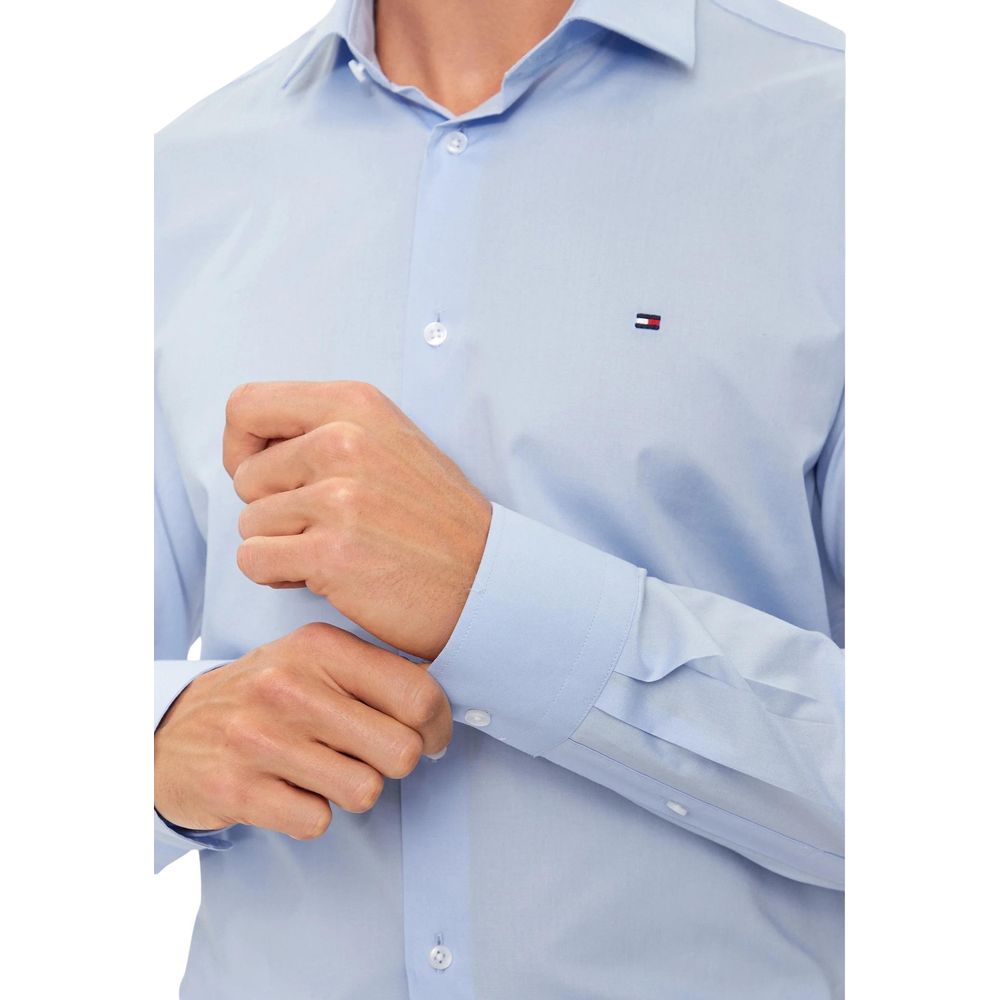 Tommy Hilfiger Blue Organic Cotton Dress Shirt Tommy Hilfiger