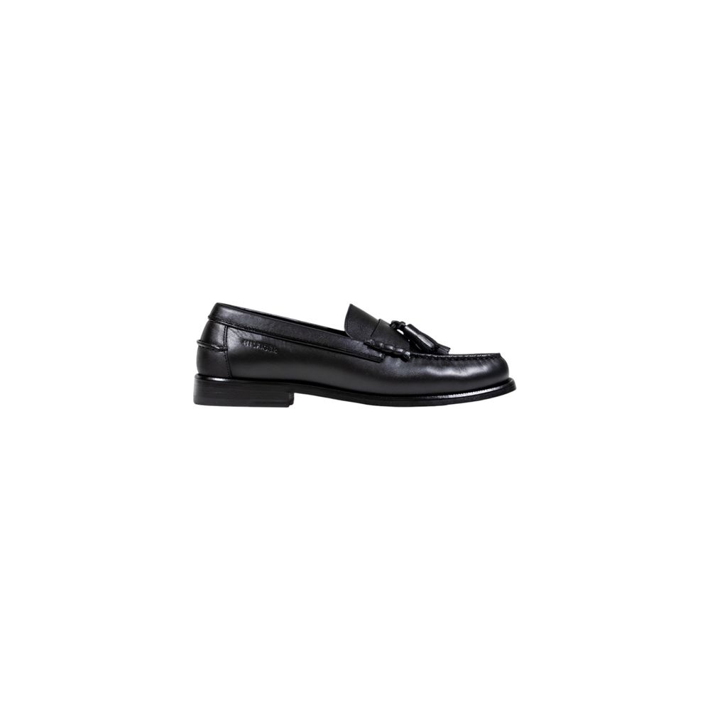 Tommy Hilfiger Black Leather Slip-On Loafers Tommy Hilfiger