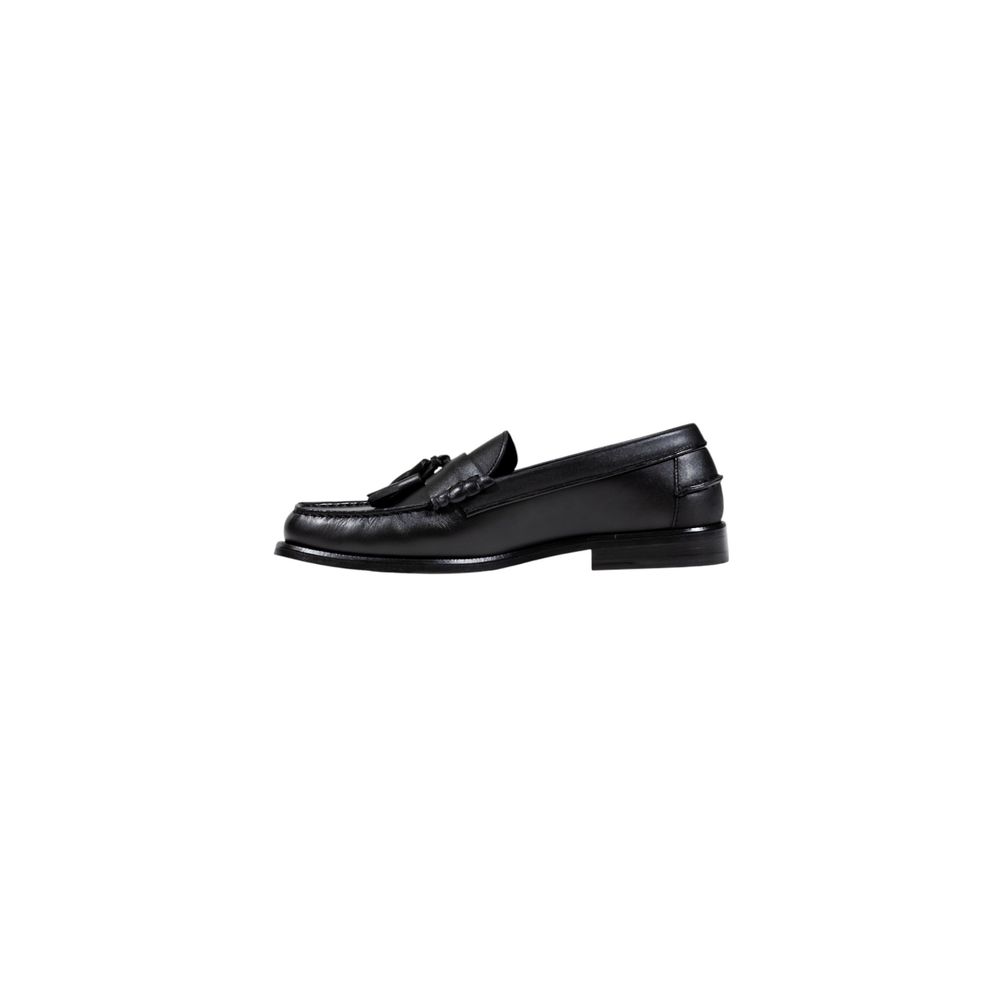 Tommy Hilfiger Black Leather Slip-On Loafers Tommy Hilfiger