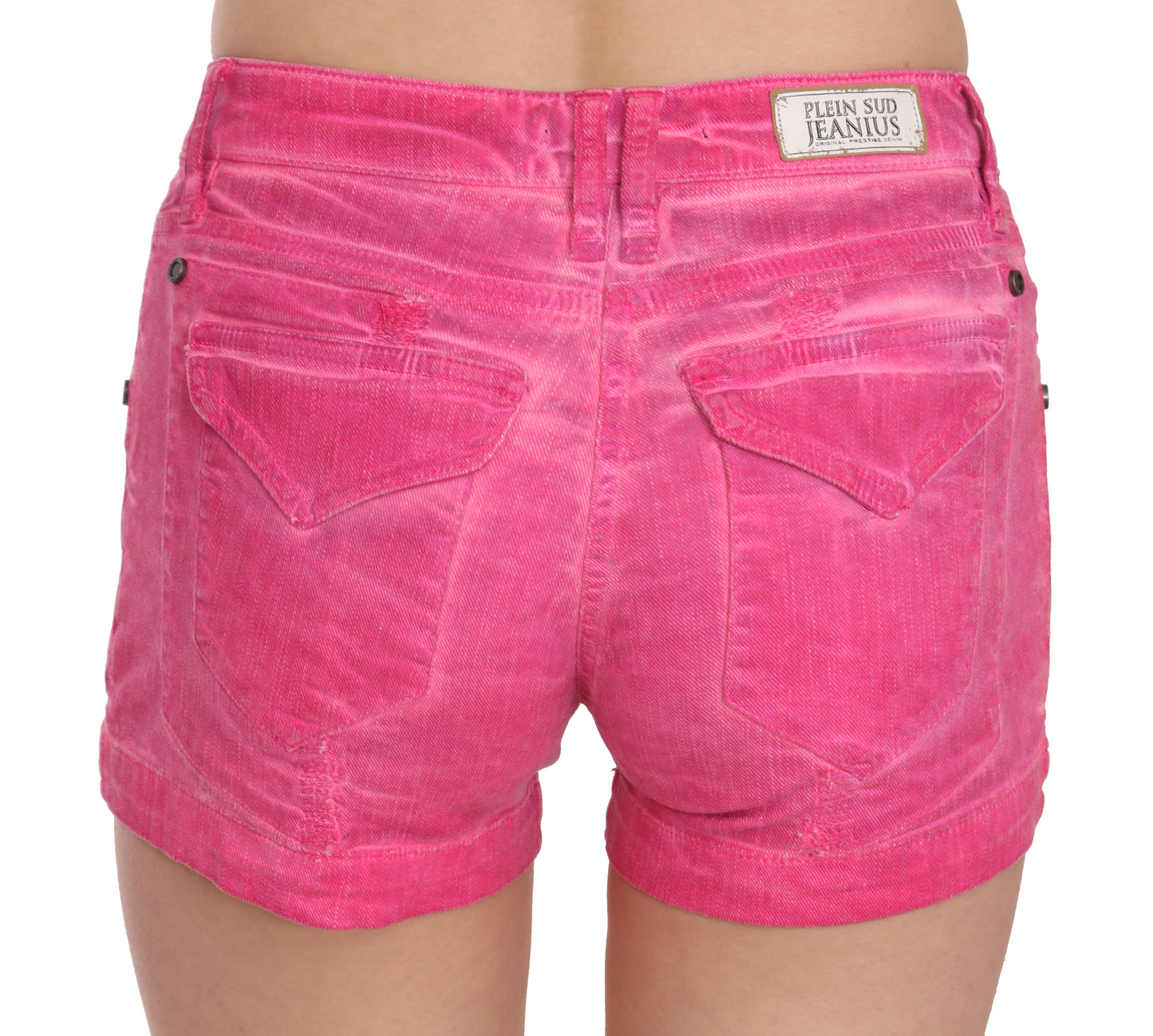 PLEIN SUD Pink Mid Waist Cotton Denim Mini Shorts PLEIN SUD