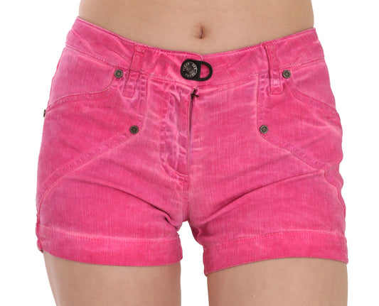 PLEIN SUD Pink Mid Waist Cotton Denim Mini Shorts PLEIN SUD