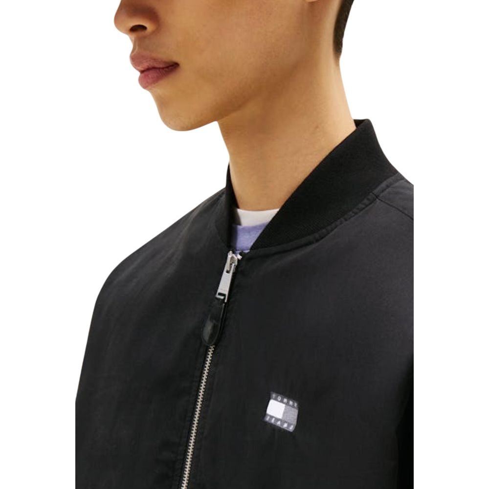 Tommy Hilfiger Jeans Black Recycled Cotton Bomber Tommy Hilfiger Jeans