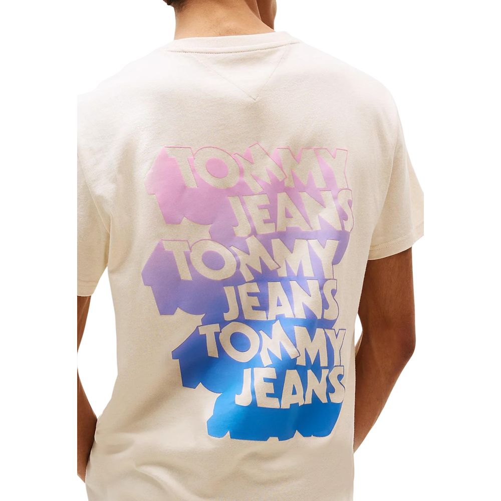 Tommy Hilfiger Jeans Beige Recycled Cotton T-Shirt Tommy Hilfiger Jeans