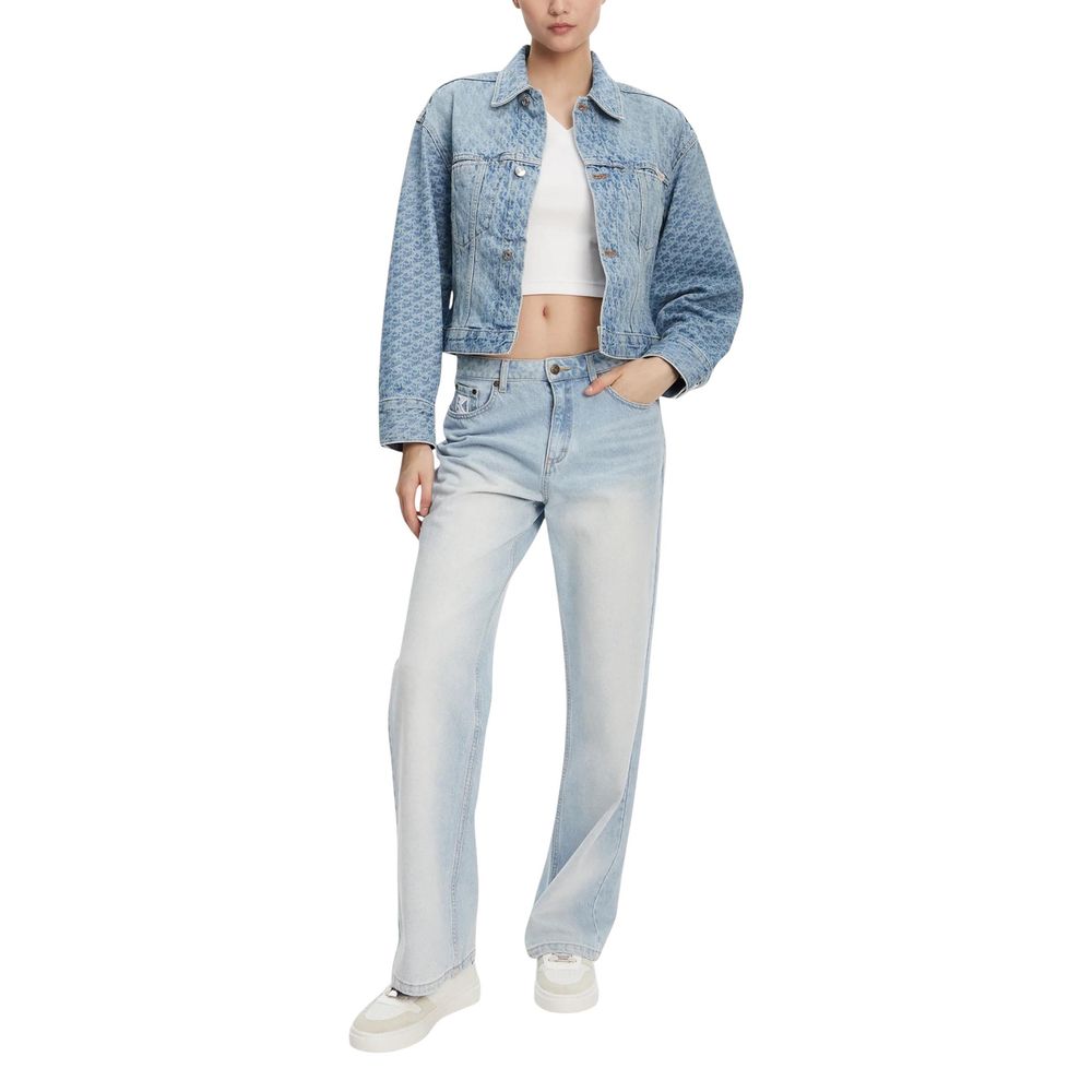Calvin Klein Jeans Light Blue Cotton Denim Jacket Calvin Klein Jeans