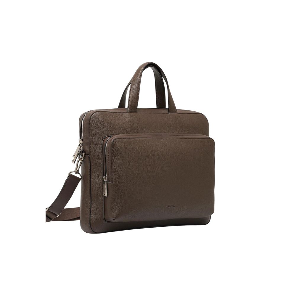 Calvin Klein Brown Polyethylene Briefcase Calvin Klein
