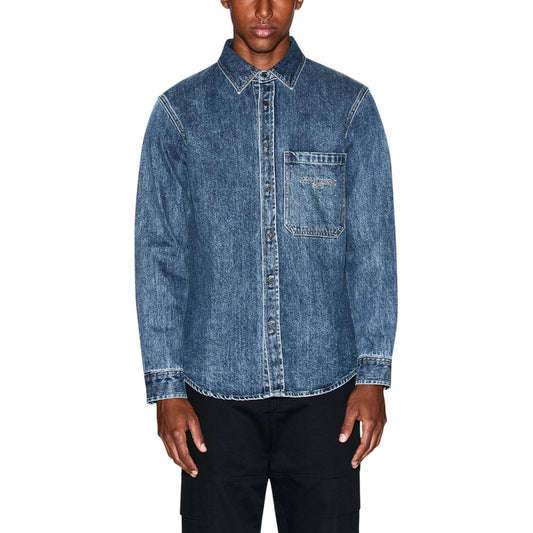Armani Exchange Blue Denim Shirt Armani Exchange