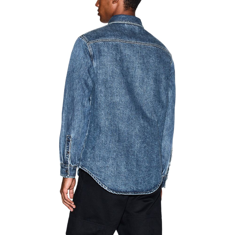 Armani Exchange Blue Denim Shirt Armani Exchange
