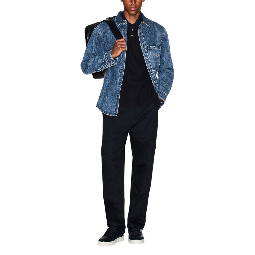 Armani Exchange Blue Denim Shirt Armani Exchange