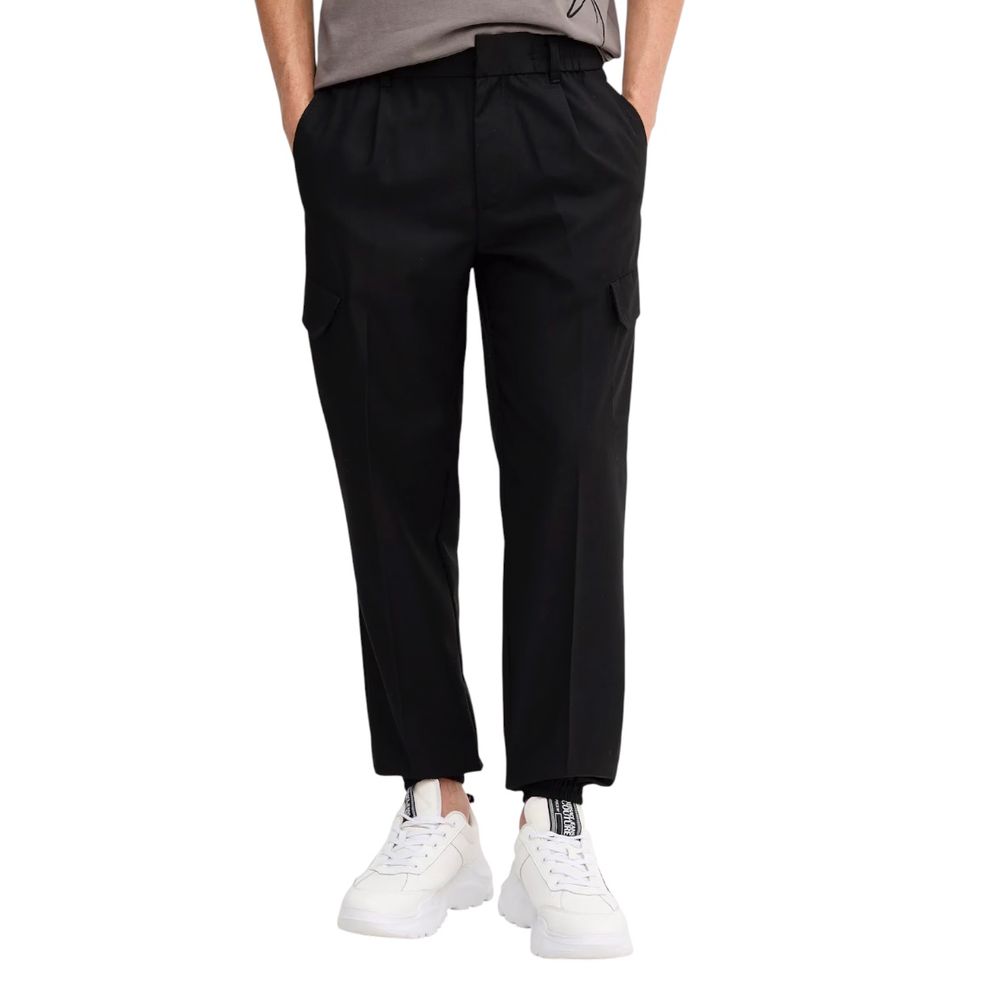 Armani Exchange Black Polyester Casual Pants Armani Exchange