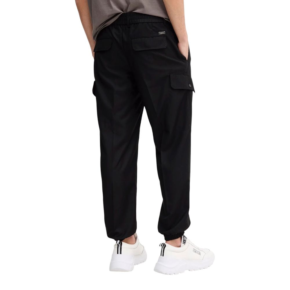 Armani Exchange Black Polyester Casual Pants Armani Exchange
