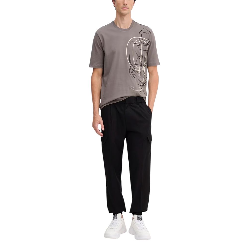 Armani Exchange Black Polyester Casual Pants Armani Exchange