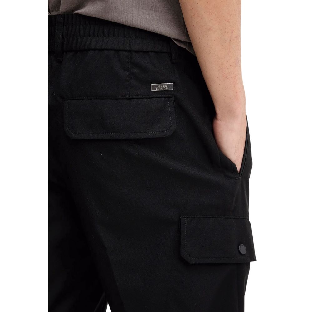Armani Exchange Black Polyester Casual Pants Armani Exchange