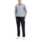 Armani Exchange Black And White Cotton Dress Shirt Armani Exchange