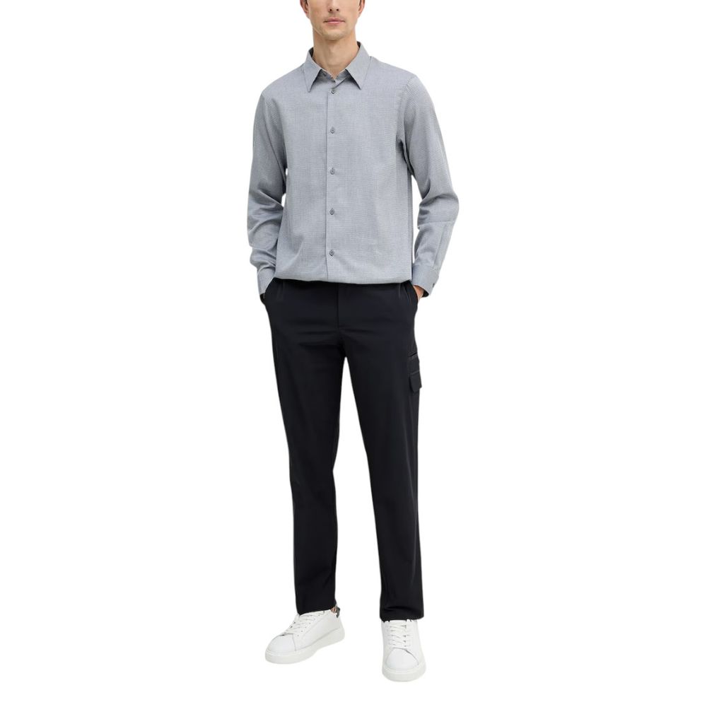 Armani Exchange Black And White Cotton Dress Shirt Armani Exchange