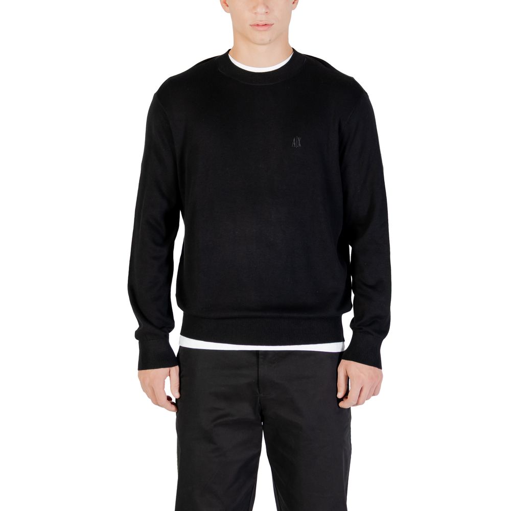 Armani Exchange Black Viscose Sweatshirt Armani Exchange