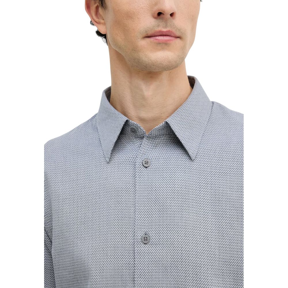 Armani Exchange Black And White Cotton Dress Shirt Armani Exchange
