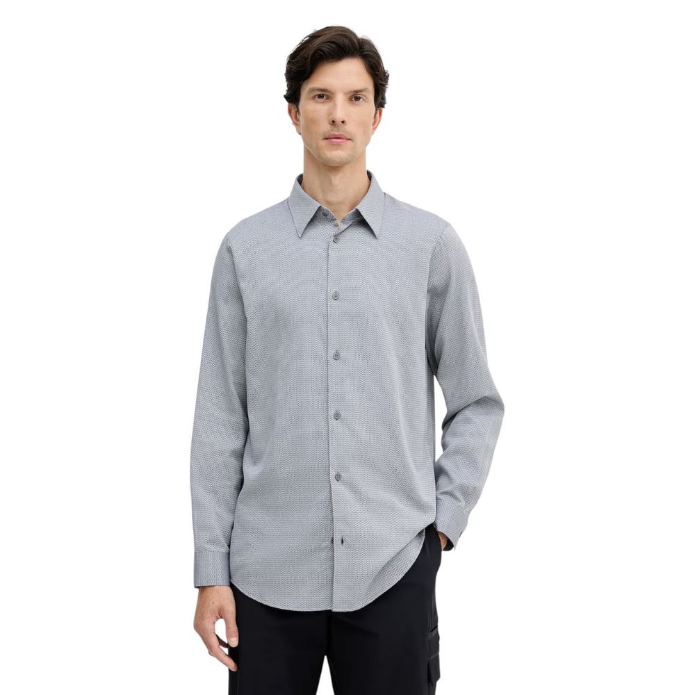 Armani Exchange Black And White Cotton Dress Shirt Armani Exchange