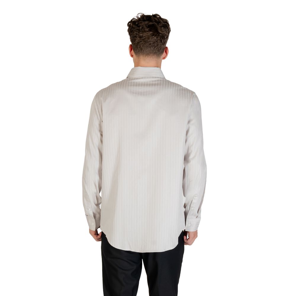 Armani Exchange Gray Cotton Pattern Shirt Armani Exchange