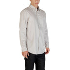 Armani Exchange Gray Cotton Pattern Shirt Armani Exchange