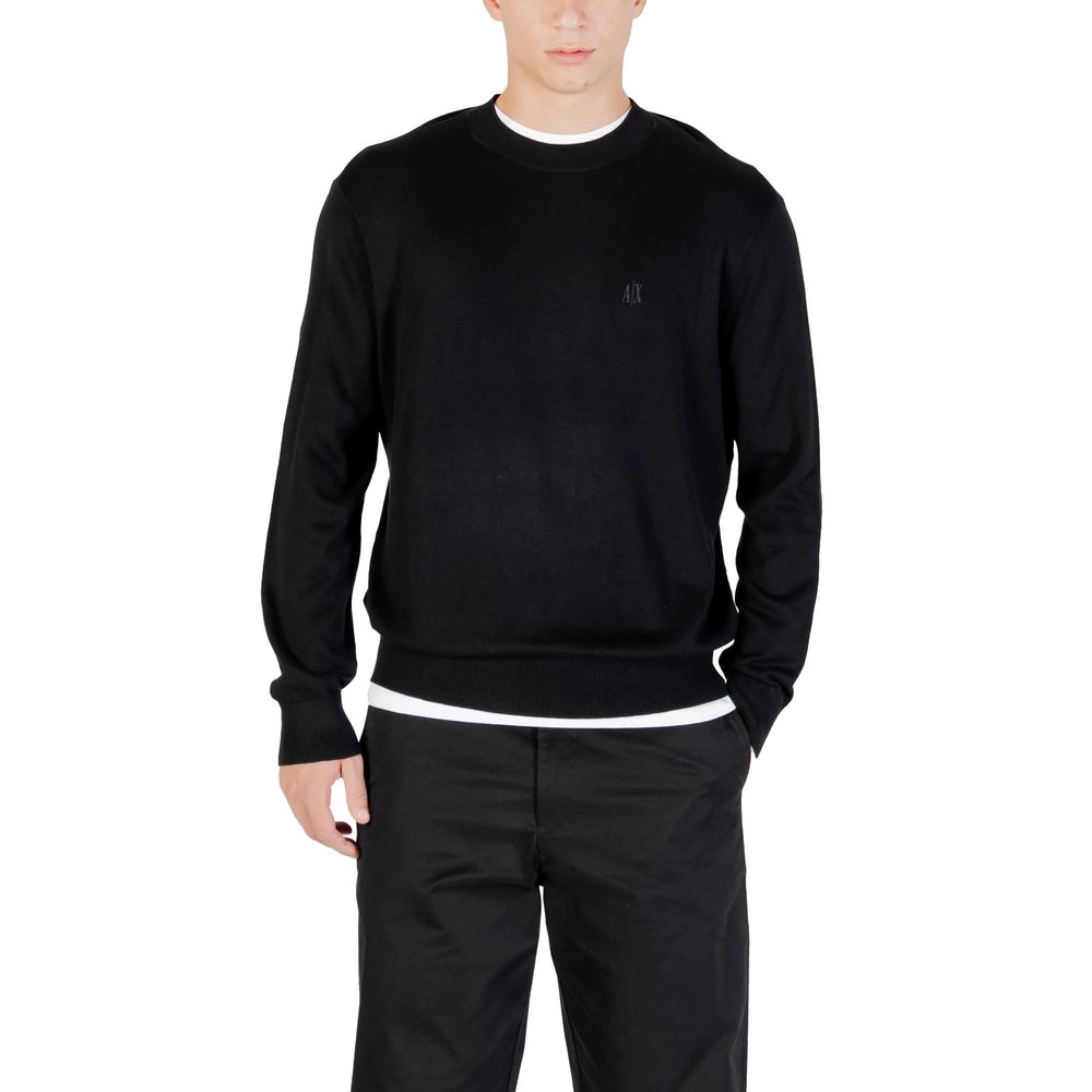 Armani Exchange Black Viscose Sweatshirt Armani Exchange