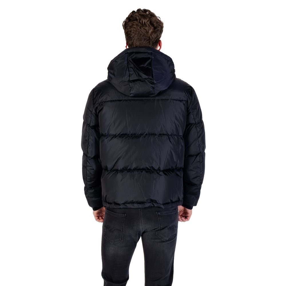 Armani Exchange Blue Polyamide Coat Armani Exchange