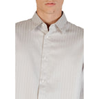 Armani Exchange Gray Cotton Pattern Shirt Armani Exchange