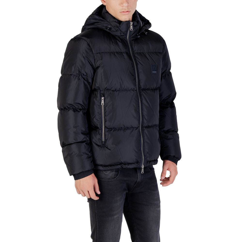 Armani Exchange Blue Polyamide Coat Armani Exchange
