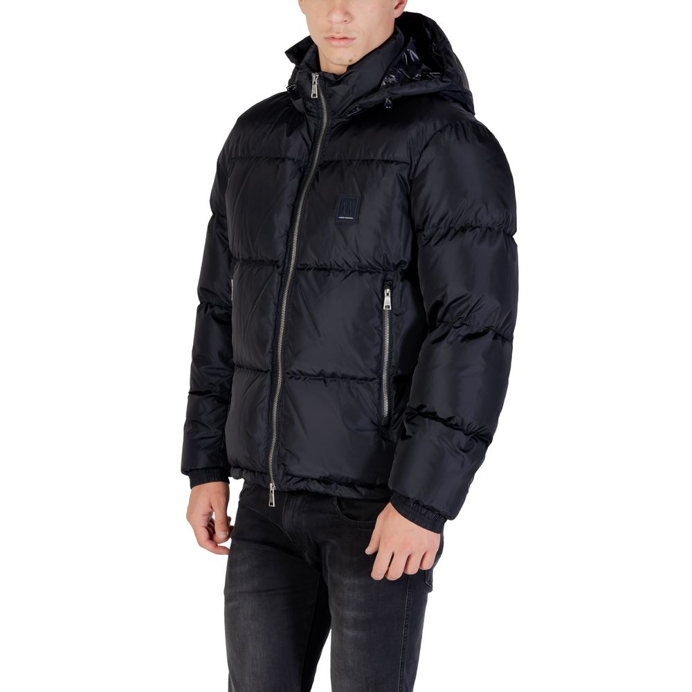 Armani Exchange Blue Polyamide Coat Armani Exchange