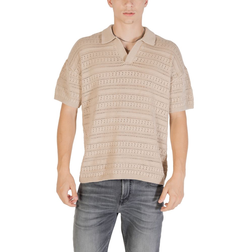 Only & Sons Beige Cotton Shortsleeve Shirt Only & Sons