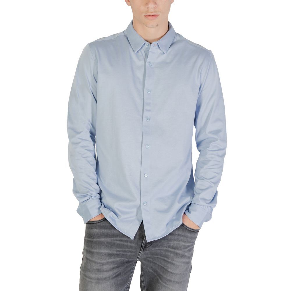 Only & Sons Blue Cotton Dress Shirt Only & Sons