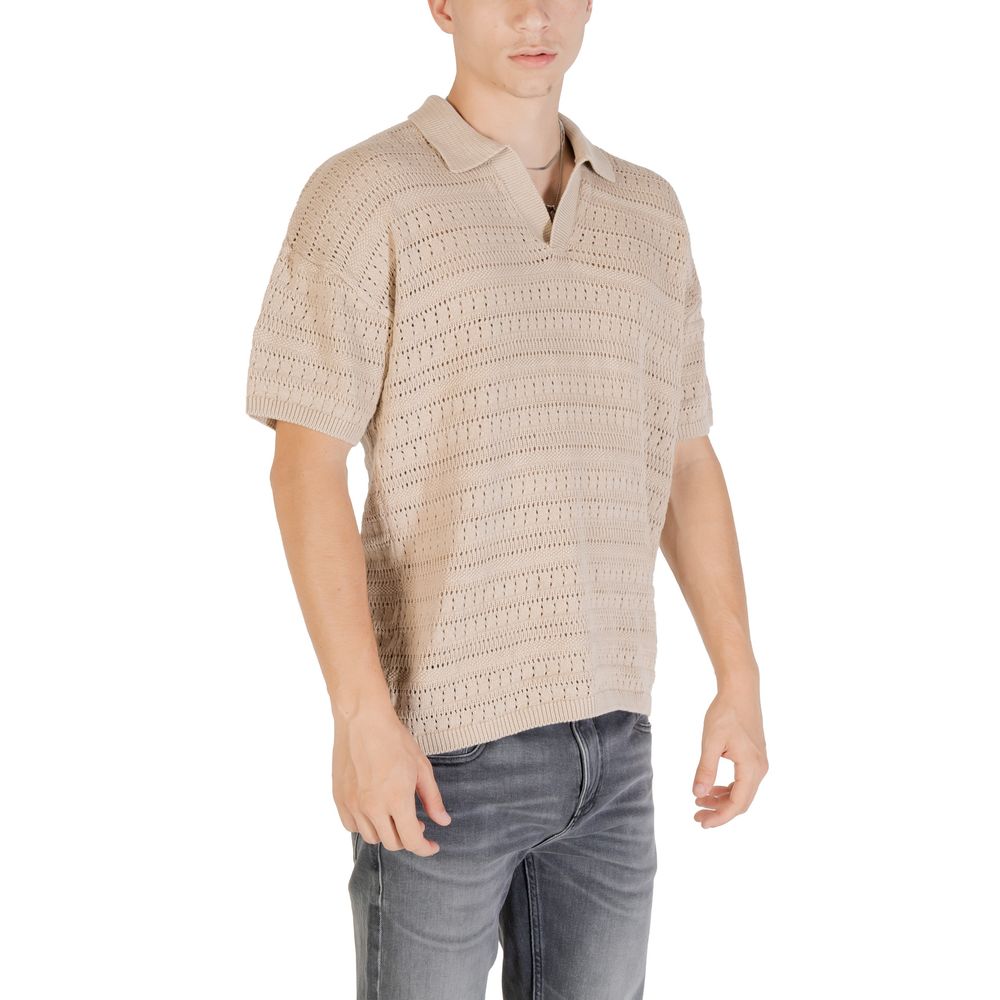 Only & Sons Beige Cotton Shortsleeve Shirt Only & Sons