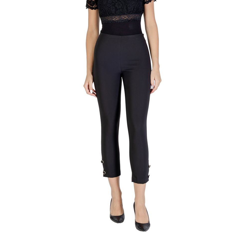 Rinascimento Black Polyester Casual Pants - Eljoys Fashion 
