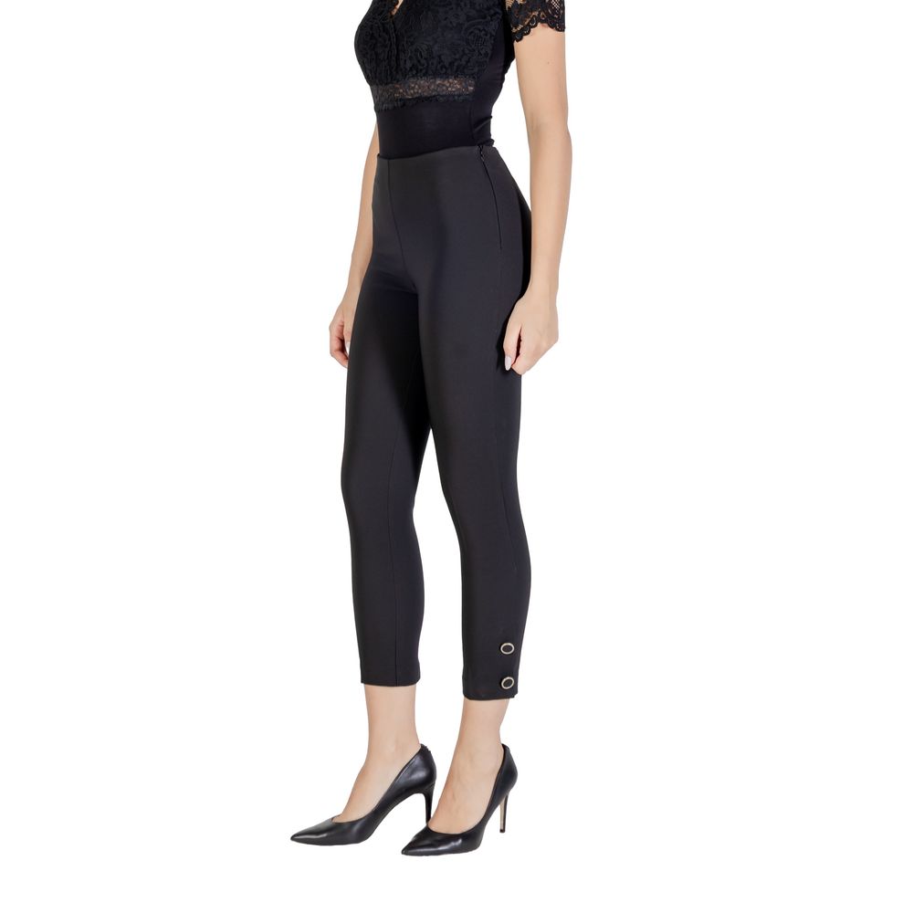 Rinascimento Black Polyester Casual Pants - Eljoys Fashion 